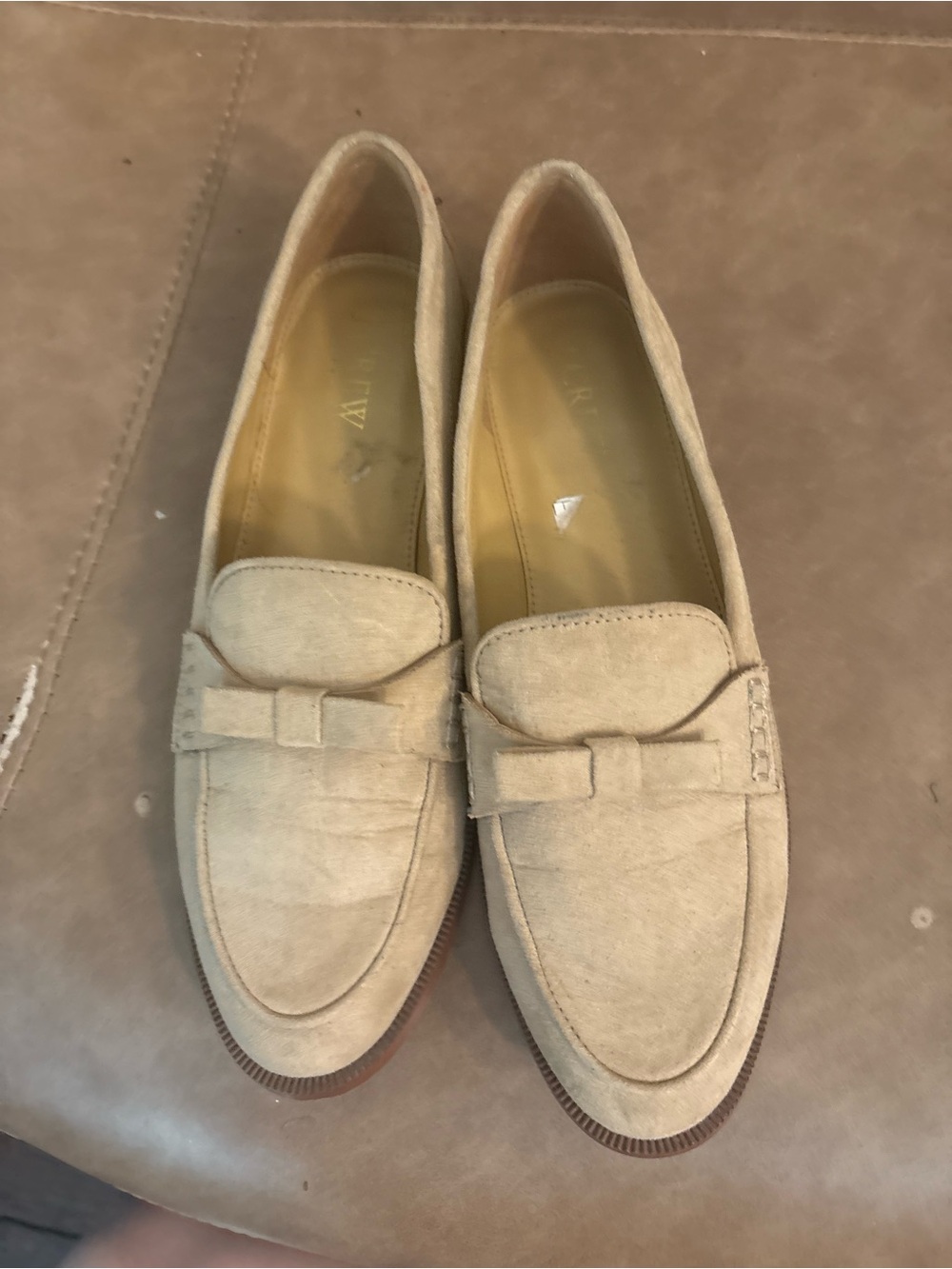 J. Crew tan surfed bow loafers mules slip on shoes size 8.5 - Picture 4 of 6